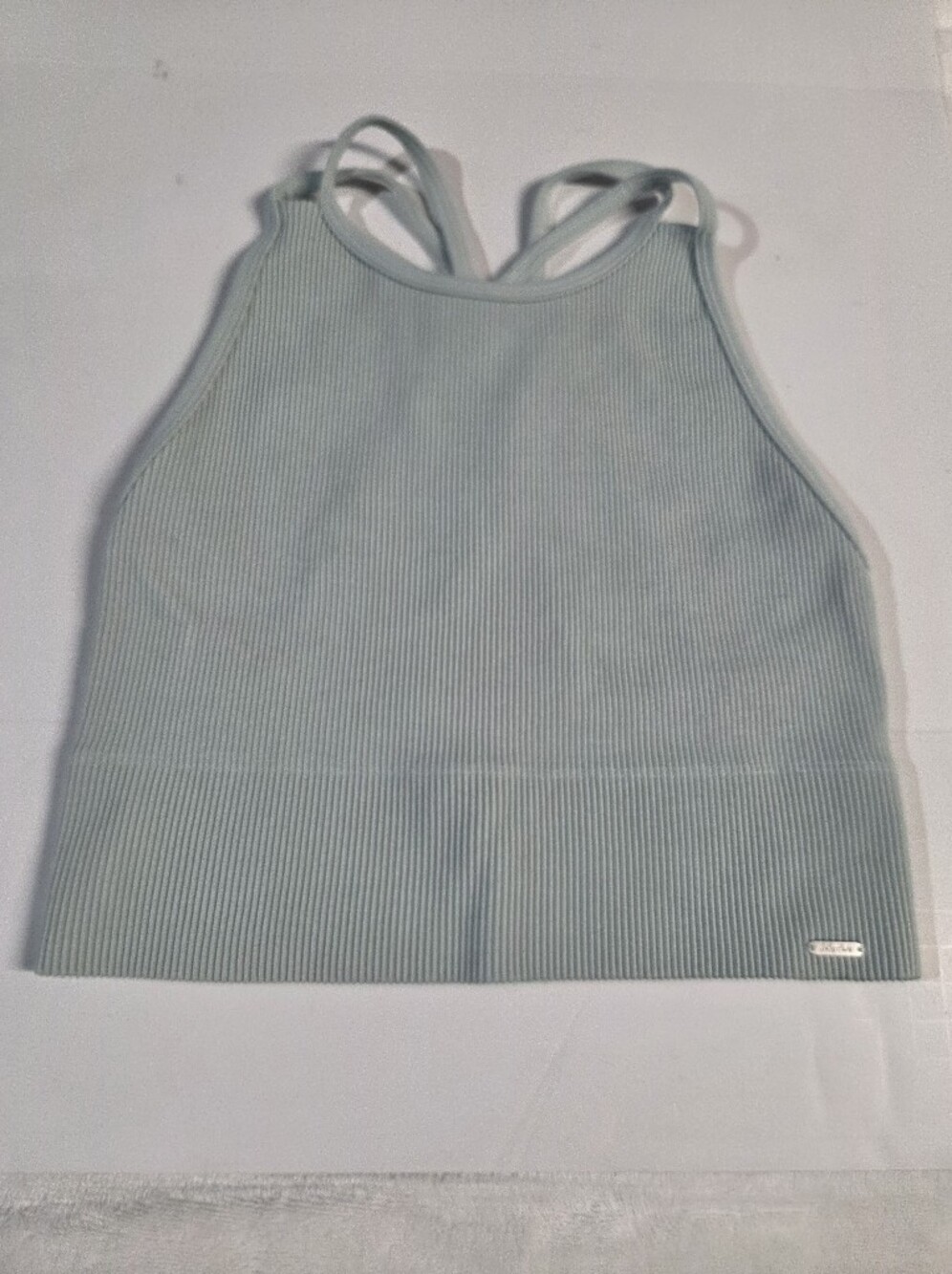Gilly Hicks Light Green Ribbed Crop Tank
